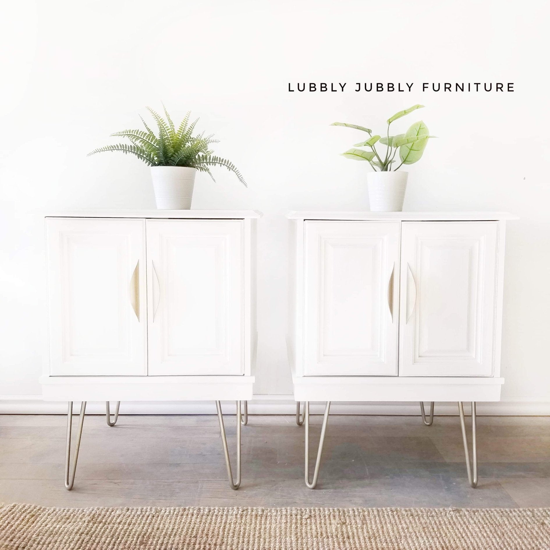 Mid-Century Modern Storage Tables with Hairpin Legs in 