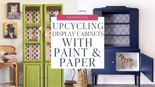 Upcycling Display Cabinets with Paint & Paper