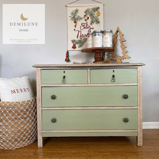 slim fit dress slacks Richmond Ridged Wide 6 Drawer Dresser, Matte Sage Green