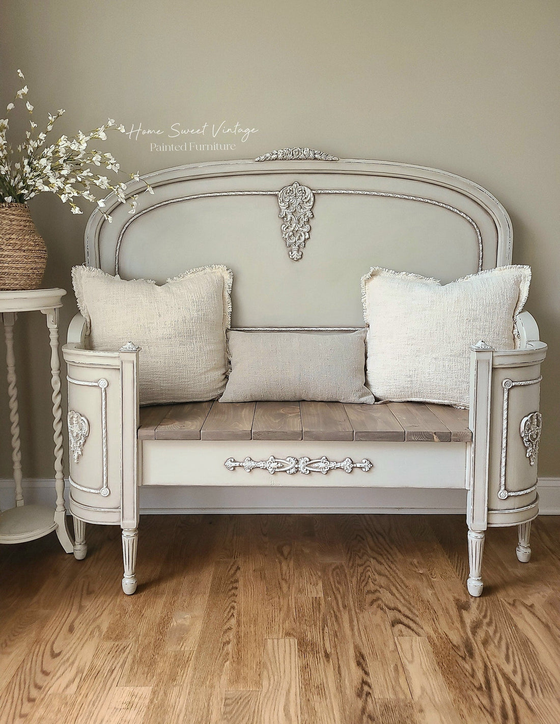 Entryway Bench painted in Sunday Tea