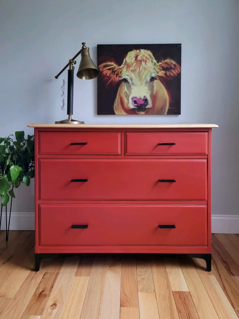 chalk paint red dresser How To Paint With Red | Heavy Distress