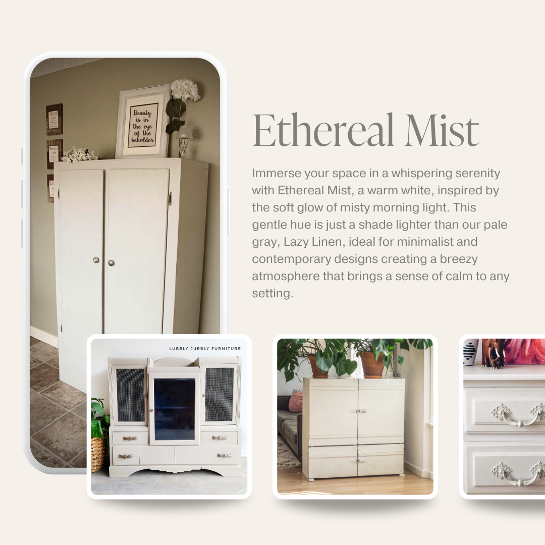 Light grey chalk furniture paint Ethereal Mist by Country Chic Paint furniture examples