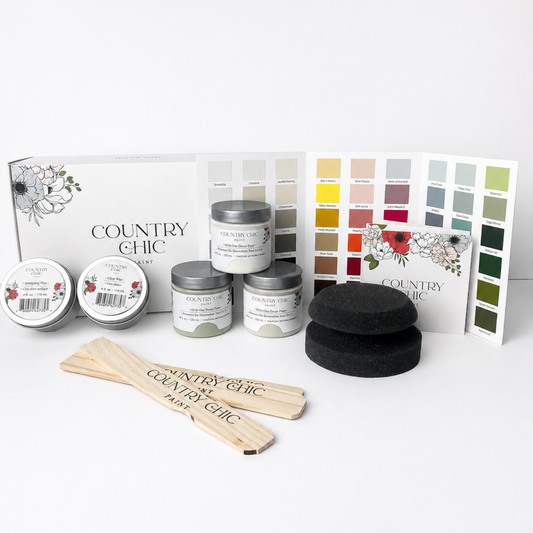 Medium Furniture Painting Kit for Beginners - Country Chic Paint Eco-Friendly DIY Chalk Style Furniture Paint Bundle