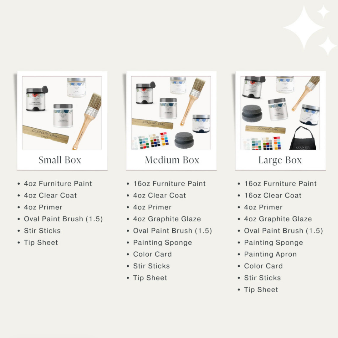 Gift Bundle - Country Chic Paint Eco-Friendly DIY Chalk Style Furniture Paint Bundle