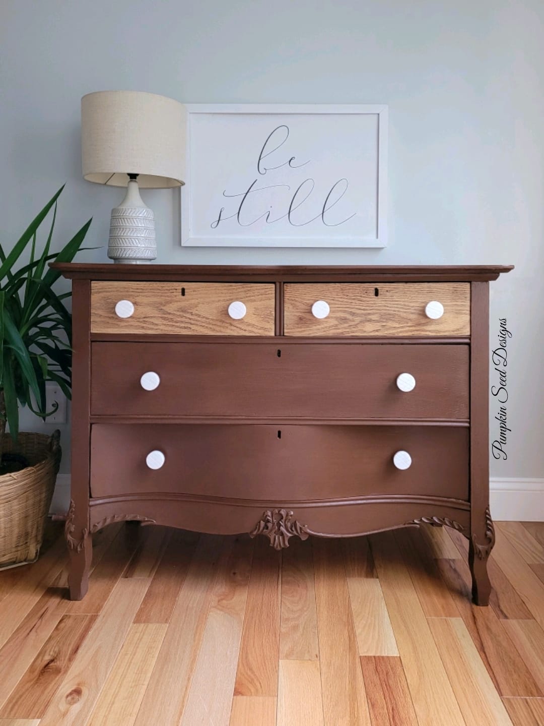 brown chalk paint dresser Chalk Paint Makeover for Vintage Furniture: Easy Dresser Update