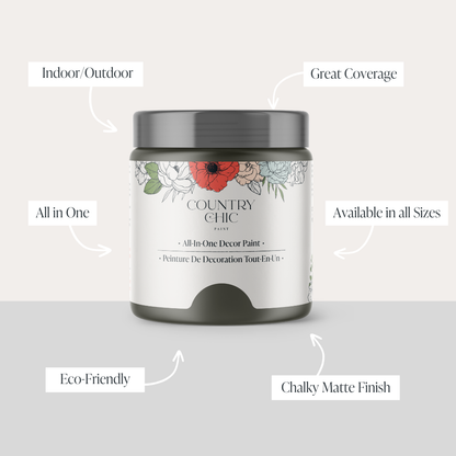 Nocturnal - Chalk Style Paint for Furniture, Home Decor, DIY, Cabinets, Crafts - Eco-Friendly All-In-One Paint (16 oz pint)