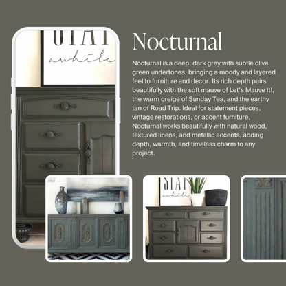 Nocturnal - Chalk Style Paint for Furniture, Home Decor, DIY, Cabinets, Crafts - Eco-Friendly All-In-One Paint (16 oz pint)