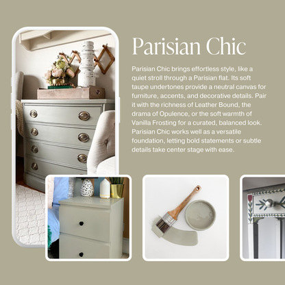 Parisian Chic - Chalk Style Paint for Furniture, Home Decor, DIY, Cabinets, Crafts - Eco-Friendly All-In-One Paint