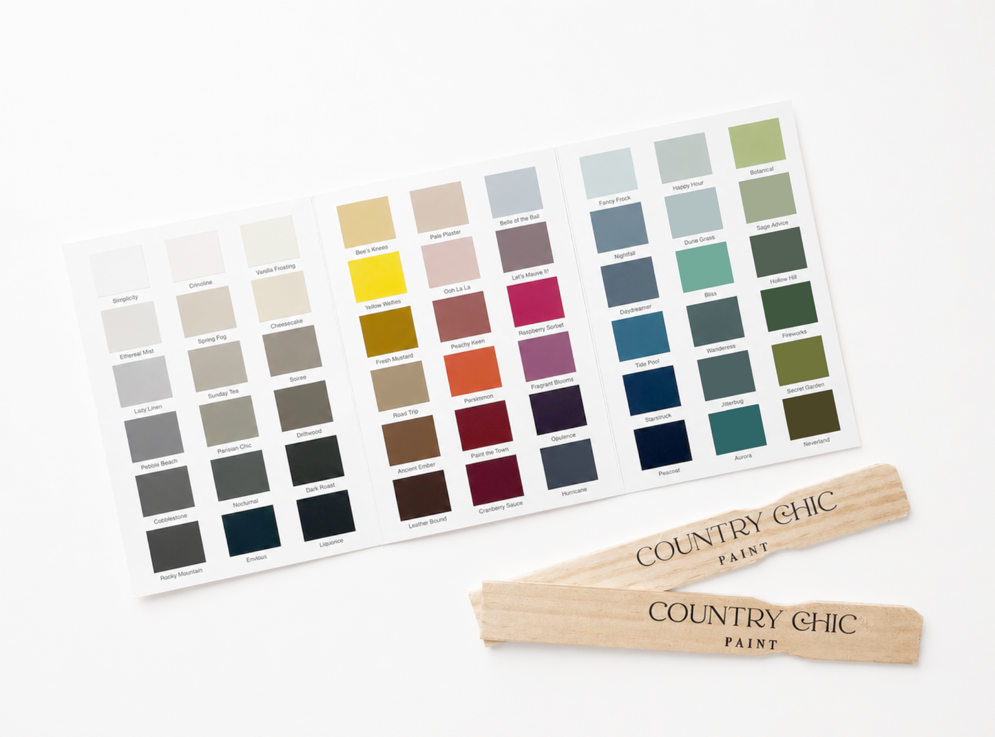 Paint Color Card - Swatches of All 54 Furniture Paint Colors - Country Chic Paint
