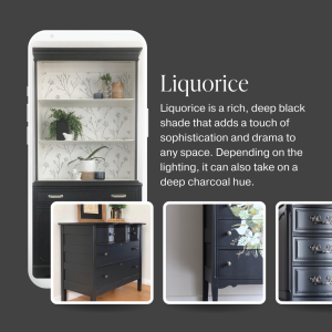 Pure black chalk furniture paint Liquorice by Country Chic Paint furniture examples