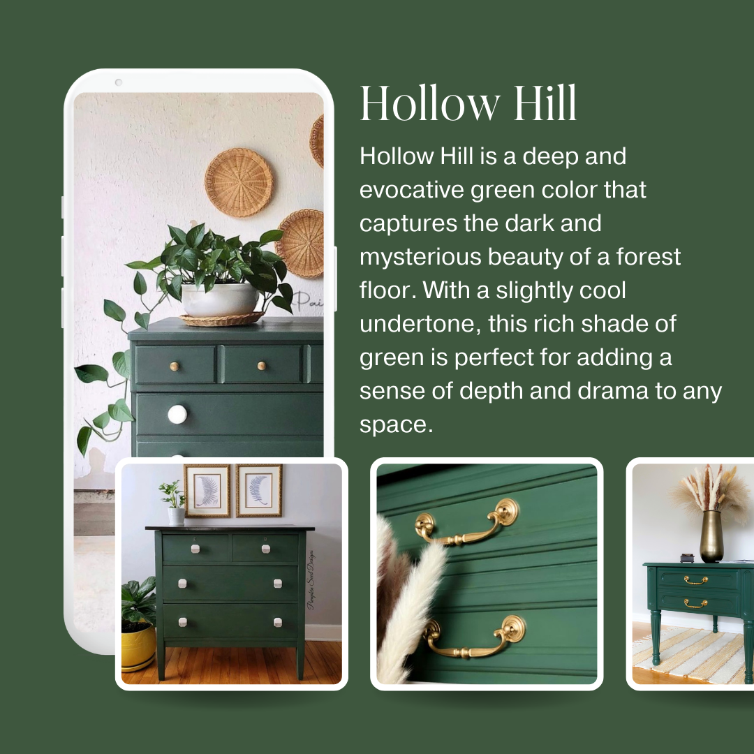 Dark forest green chalk furniture paint Hollow Hill by Country Chic Paint furniture examples