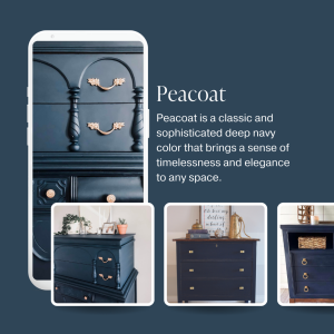 Dark navy blue chalk furniture paint Peacoat by Country Chic Paint furniture examples