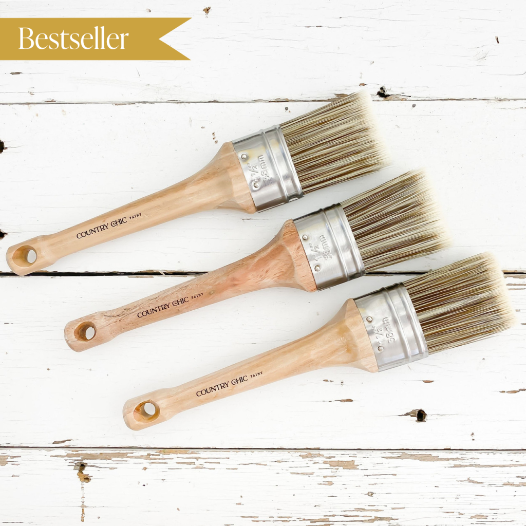 Three 1.5" Country Chic Paint Oval Paint Brushes