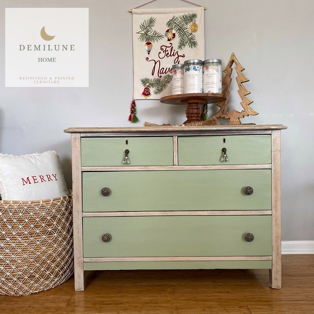 Two tone dresser painted sage green